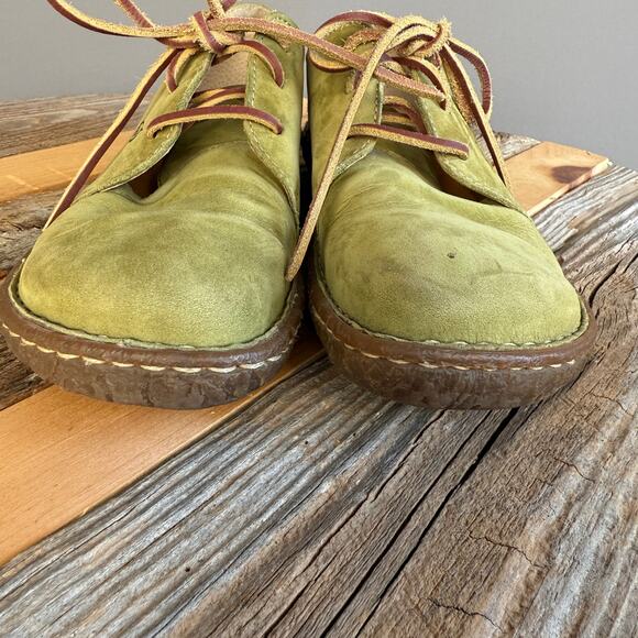 Womens vintage Born green leather sneaker - leather laces - W7808 - size 8.5 - Picture 7 of 11